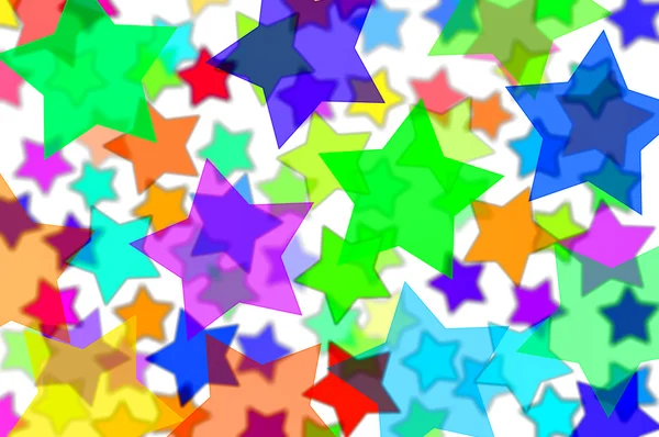 Beyaz Bir Arka Plan Üzerinde Çizilmiş Farklı Renkteki Topları Yıldız — Stok fotoğraf