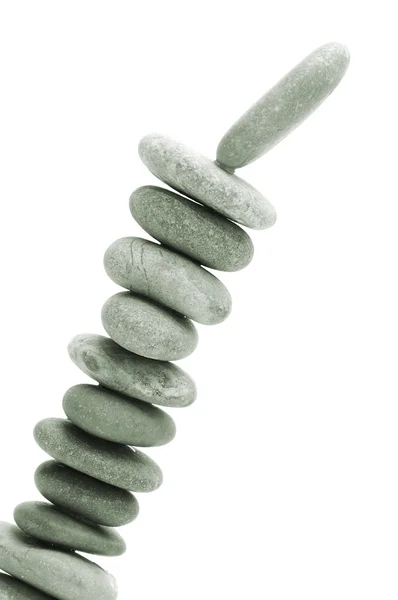 Een Stapel Van Zen Stenen Een Witte Achtergrond — Stockfoto