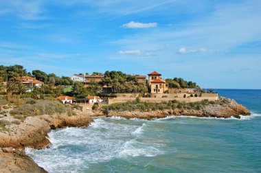 bir görünümü bir kıyı şeridi, tarragona, İspanya