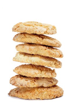 A pile of perrunillas, typical spanish sweets, on a white background