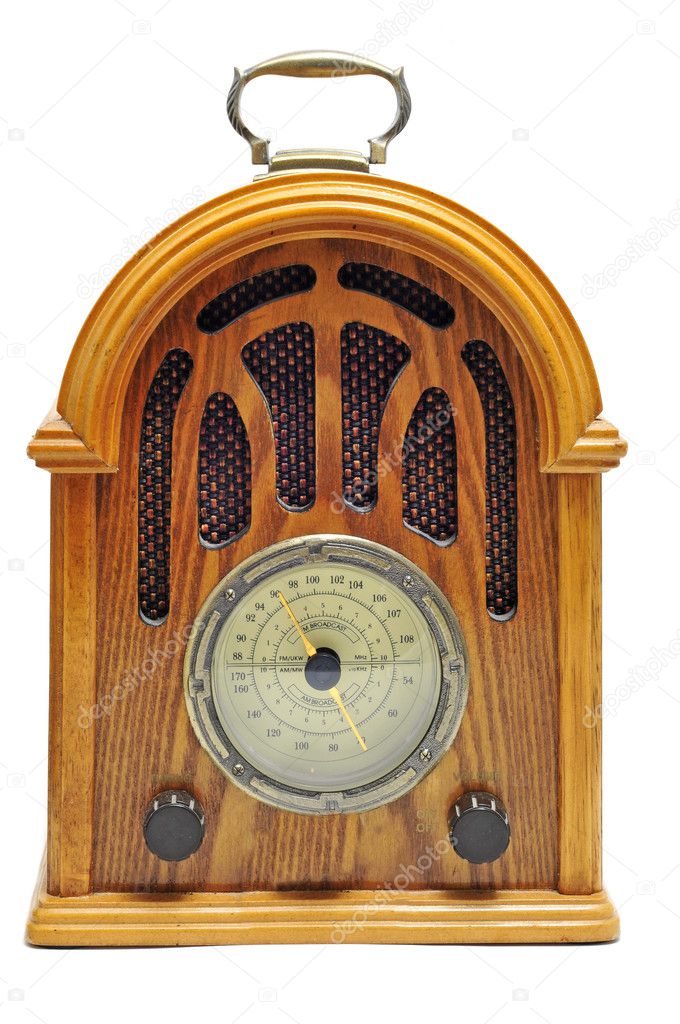 Close up of an antique radio receptor