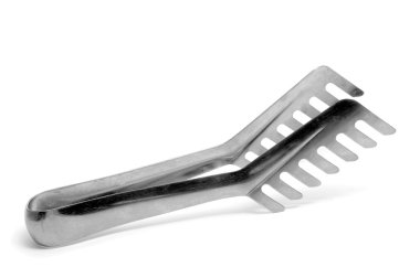 Spaghetti tongs isolated on a white background clipart