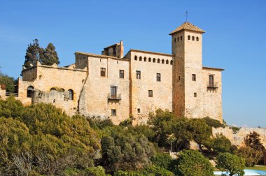 A view of Tamarit Castle, in Tarragona, Spain clipart