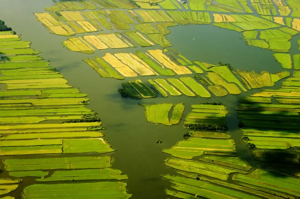 Vista aérea de uma paisagem na Holanda — Fotografia de Stock