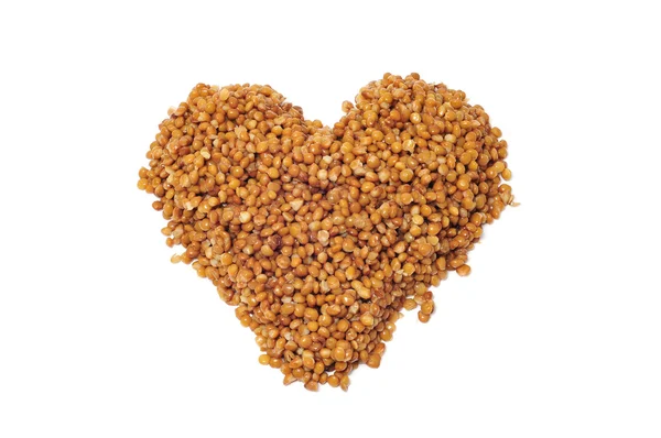 Heart Made Lentils White Background — Stock Photo, Image