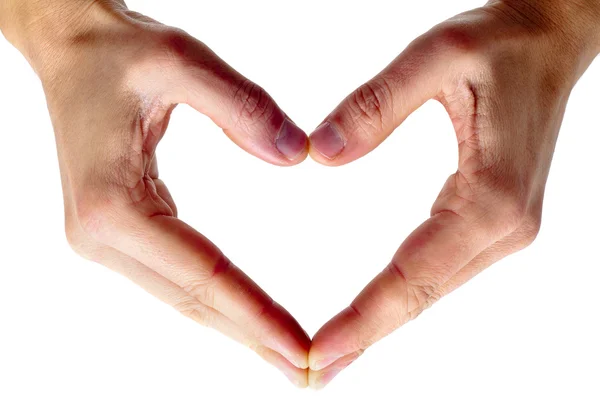 Man hands forming a heart — Stock Photo, Image