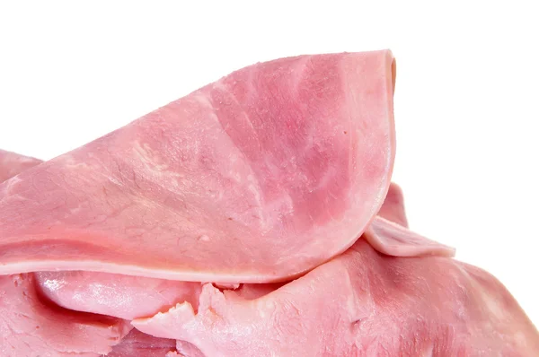Some Ham Slices Isolated White Background — Stock Photo, Image