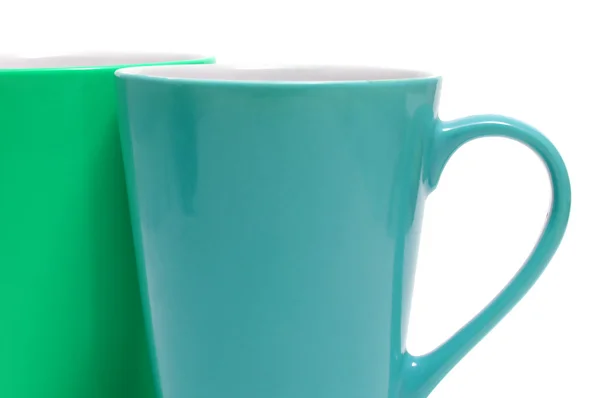 Pair Mugs Isolated White Background — Stock Photo, Image