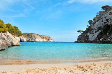 View of Macarelleta beach in Menorca, Balearic Islands, Spain clipart