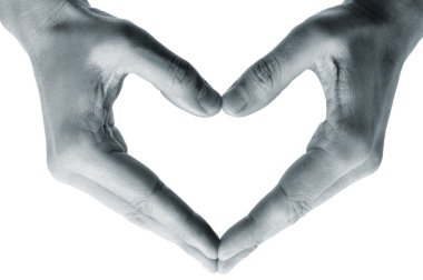 Man hands forming a heart clipart