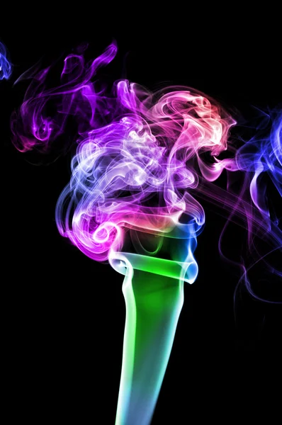 Colors Smoke Isolated Black Background — Stock Photo, Image