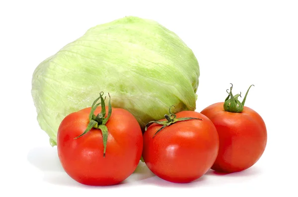 양상추와 토마토 배경에 — 스톡 사진