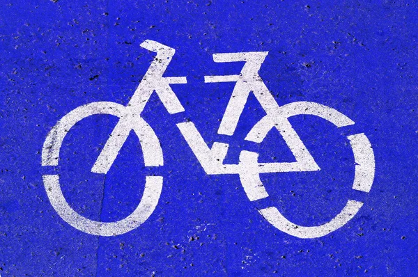 Cartel Carril Solo Para Bicicletas Pintado Calle — Foto de Stock