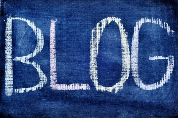 Word "blog" written with chalk — Stock Photo, Image