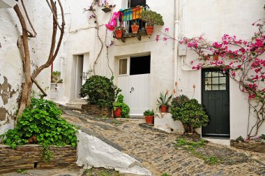 View of a street of Cadaques, Costa Brava, Spain clipart