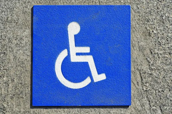 Closeup Disabled Signal White Blue — Stock Photo, Image