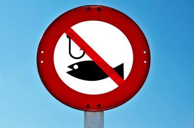 A not fishing signal over the blue sky clipart