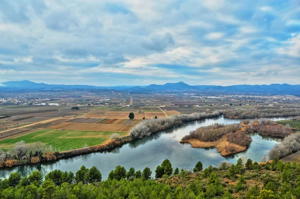 Rio Ebro Espanha Passando Perto Mora Nova Mora Ebre — Fotografia de Stock