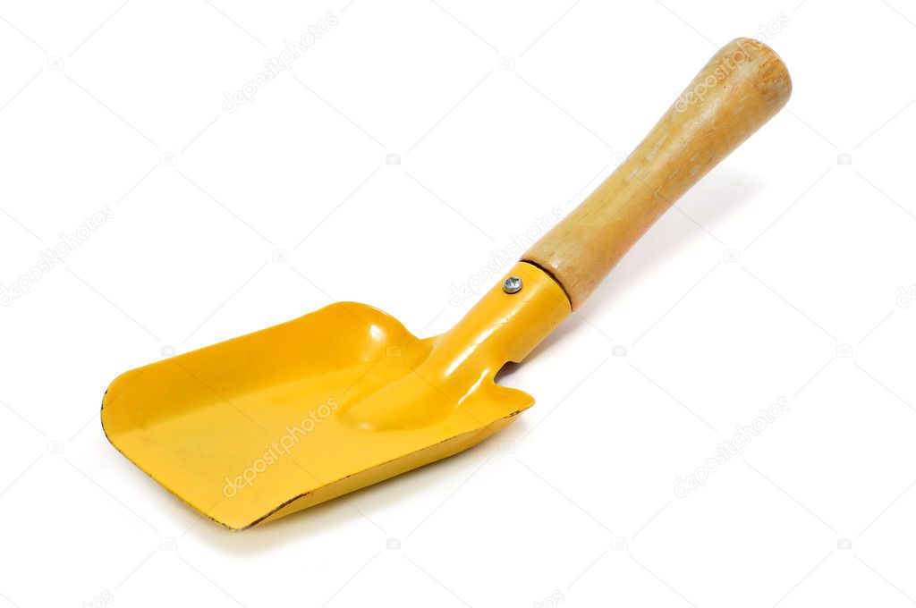 A gardening shovel isolated on a white background