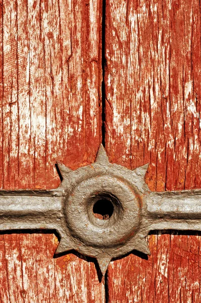 Closeup Staré Oloupané Dřevěné Dveře — Stock fotografie