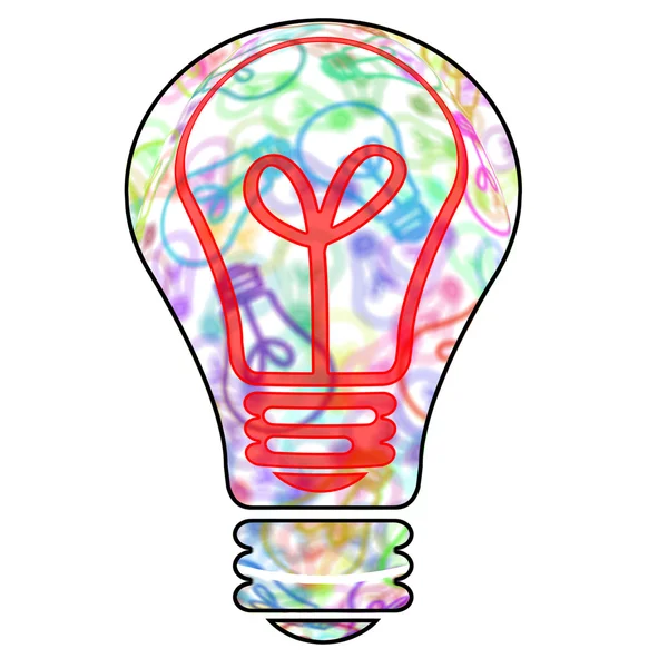 Žárovka Nakreslena Symbolizující Myšlenky Konceptu — Stock fotografie