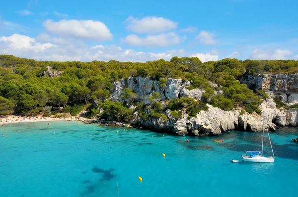 Blick Auf Macarella Strand Auf Menorca Balearen Spanien — Stockfoto
