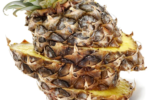 Closeup Cut Pineapple Isolated White Background — Stock Photo, Image