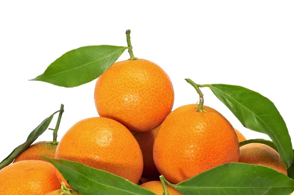Egy Halom Tangerine Elszigetelt Fehér Background — Stock Fotó