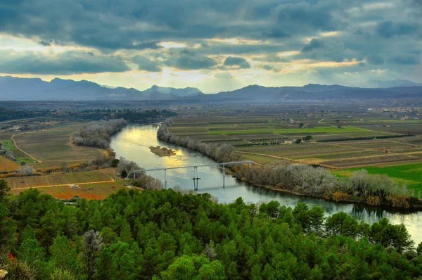 Река Эбро Испания Проходящая Вблизи Мора Нова — стоковое фото