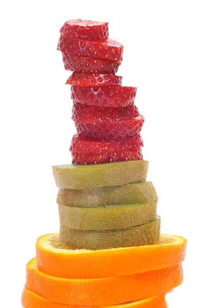 Close-up van een stapel van fruit plakjes — Stockfoto