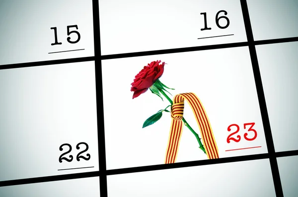 23 de abril, Sant Jordi o el Día de las Rosas en Cataluña — Foto de Stock