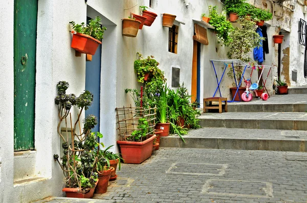 Przy ulicy stare miasto ibiza, Majorka, Hiszpania — Zdjęcie stockowe