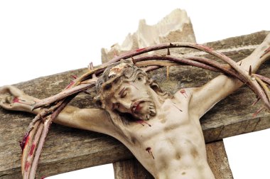 Jesus Christ and bloody crown of thorns clipart