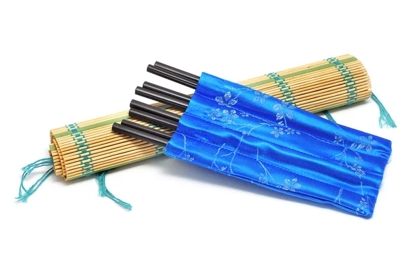 Chopsticks e makisu — Fotografia de Stock