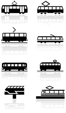 Train symbol vector illustration set. clipart