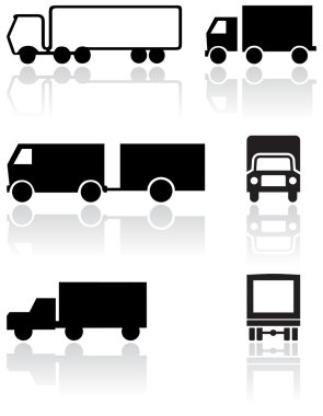 Truck or van symbol vector set. clipart