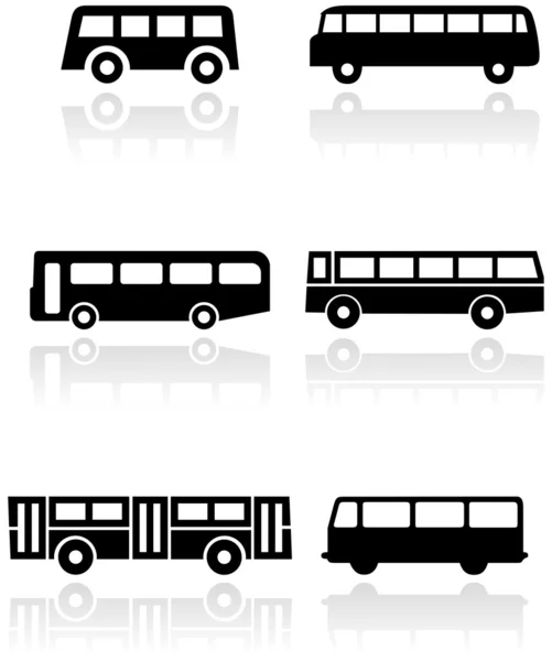 Otobüs veya minibüs simge vektör set. — Stok Vektör