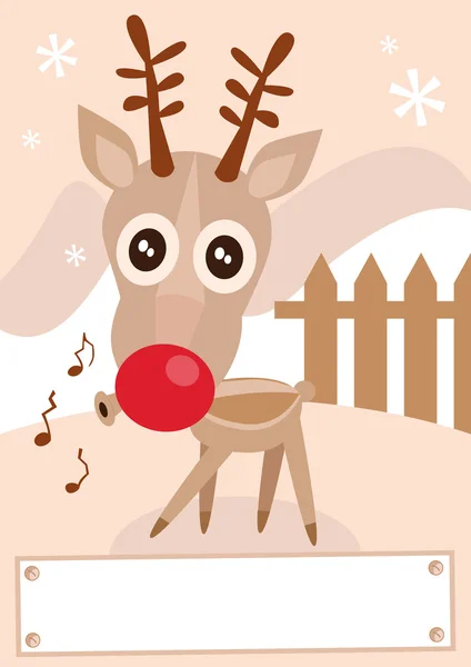 Ilustração de vetor de estação de inverno de férias de renas . — Vetor de Stock