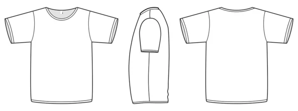 Ilustração básica do vetor do modelo da T-shirt unisex . — Vetor de Stock