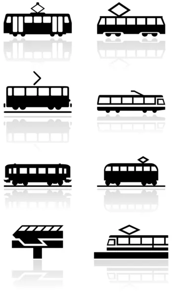 Tren símbolo vector ilustración conjunto . — Archivo Imágenes Vectoriales