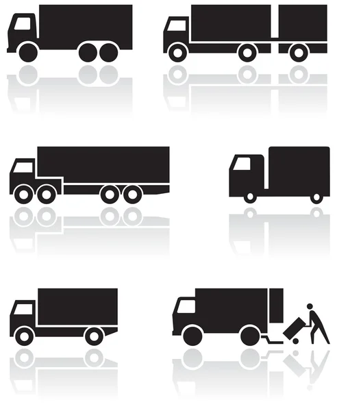 Набор векторных символов грузовика или фургона . — стоковый вектор