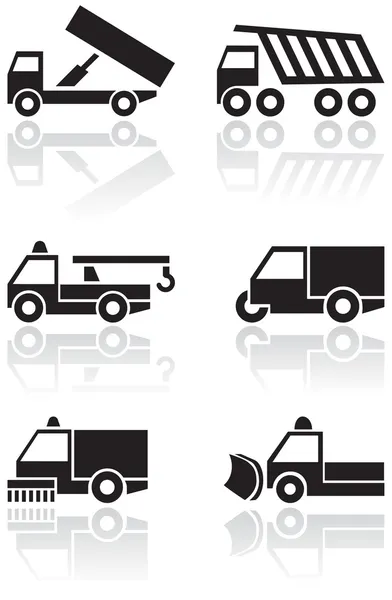 Vrachtwagen of bestelwagen vector symboolset. — Stockvector