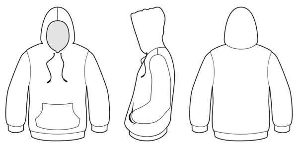 Εικονογράφηση φορέας πρότυπο με κουκούλα πουλόβερ. Διάνυσμα Αρχείου