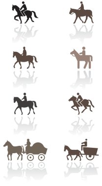 Horse or pony symbol vector illustration set. clipart