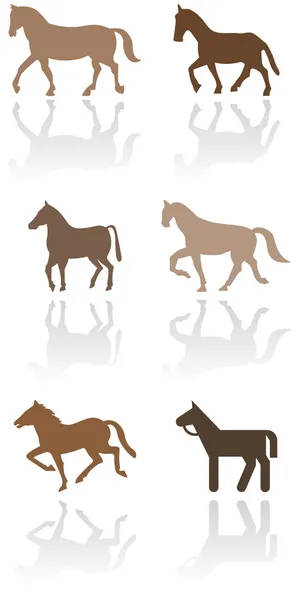 Horse or pony symbol vector illustration set. — Stock Vector