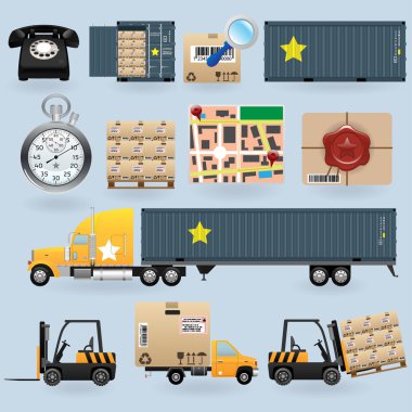 Delivery icons set clipart