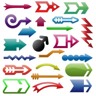 Shiny arrows set #2 clipart