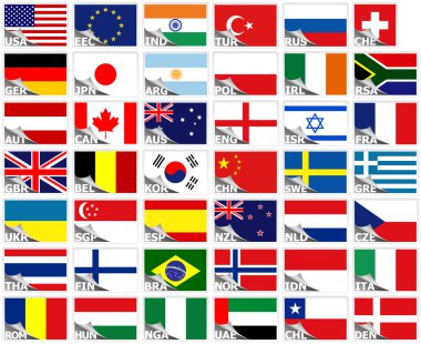 Flags of the world set clipart