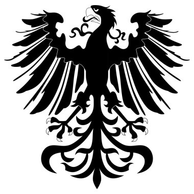 Silhouette of heraldic eagle clipart