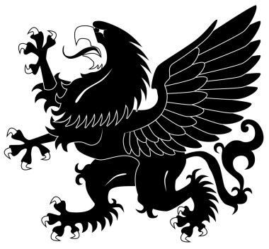 Standing heraldic griffin clipart